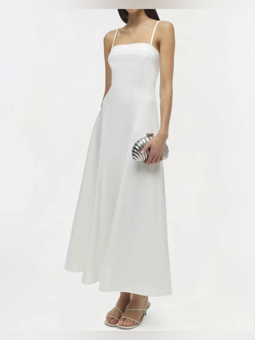 NEW SIMKHAI marisol sleeveless midi dress, white sz 4
